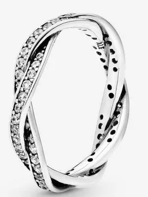 Pandora Sparkling Twisted Lines Ring thumbnail 1