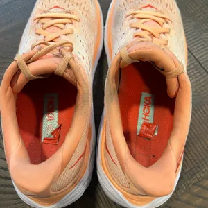 Hoka Clifton 8 melon color running shoes 8.5B women thumbnail 8