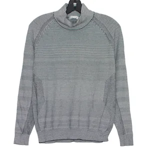 NEW Peter Millar Sweater Hepburn Sport Turtleneck Stripe Stretchy Navy Medium thumbnail 1