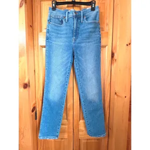 Madewell NWT Stovepipe Jeans Womens 28 High Rise Straight Leg Light Wash Denim thumbnail 3