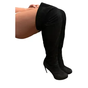 2000s Sam Edelman Kayla Over the Knee Suede Platform Boots 8.5 thumbnail 10