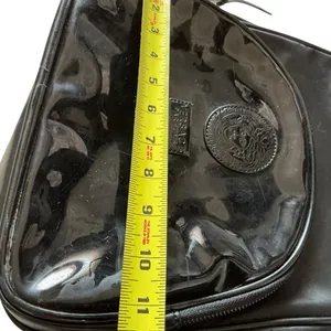 Versace Medusa head black faux patent leather nylon backpack thumbnail 10