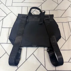 Botkier Backpack‎ Small Black Nylon Leather Trim Logo Straps Zipper Pockets thumbnail 8