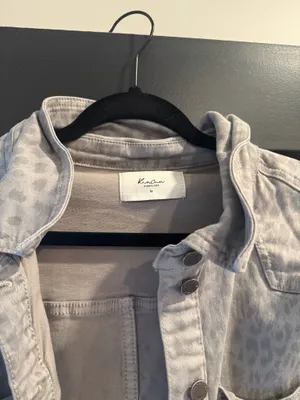 KanCan Leopard print denim jacket thumbnail 3