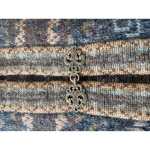 Vintage Newton Trading Co 100% Wool Nordic Fair Isle Cardigan Pewter Clasp S thumbnail 5