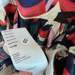 Maeve Anthropologie‎ Cheyenne Blouse Peplum Geometric Brick Navy thumbnail 10
