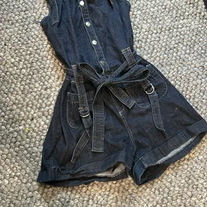 Non Signe Chunky Denim Tie Waist Romper Size M thumbnail 5