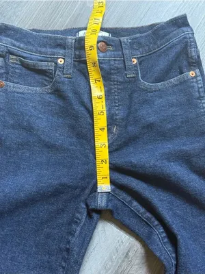 Madewell Mid Rise Stovepipe Jeans Dark Wash 25” Waist thumbnail 7
