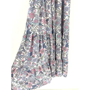 Petal + Pup Maxi Dress Floral Smocked Tiered 2 Blue Pink Boho Cottagecore thumbnail 5