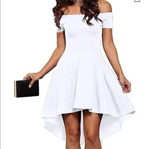 Sarin Matthew’s Women’s White Off The Shoulder High Low Dress Size M thumbnail 1