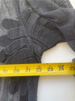 Black Sheer Embroidered Swim Coverup Kimono thumbnail 5