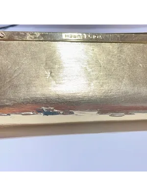 Tory Burch Gold Metallic Leather Cosmetic Case 7" X 3" Rectangular Design 2s thumbnail 13