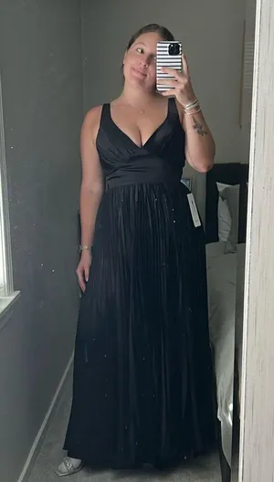 Dessiny Black satin bridesmaid’s dress thumbnail 4