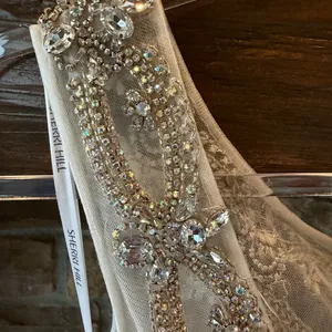 Sherri Hill A-Line Satin Beaded Bodice Wedding Dress NWT thumbnail 12