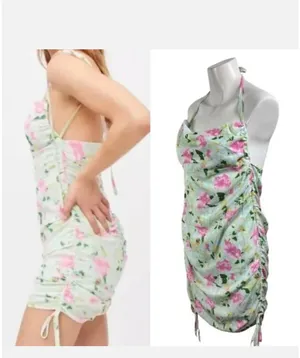 SNDYS Floral Urban Outfitters Cyprus Side-Cinched Mini Dress thumbnail 2