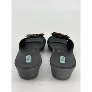 Oka-B Leopard‎ Bow Wedge Sandals Womens 6 Black Slides Shoes Made in USA thumbnail 5
