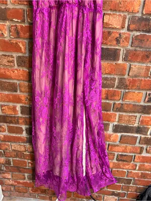 Strut & Bolt womens Marlowe lace halter maxi dress with nude lining magenta M thumbnail 2