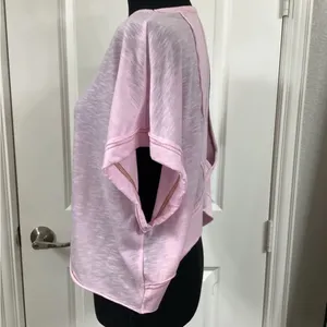 SHEIN Pink Dolman Sleeve Relaxed Tee thumbnail 2