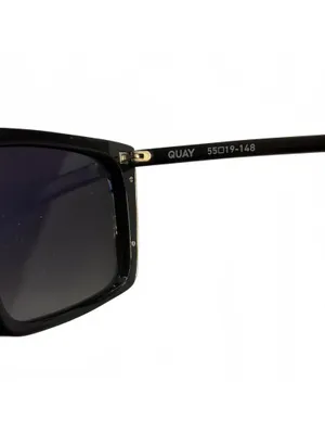 Quay Australia Front Cover Sunglasses Square Polarized Black Smoke thumbnail 5
