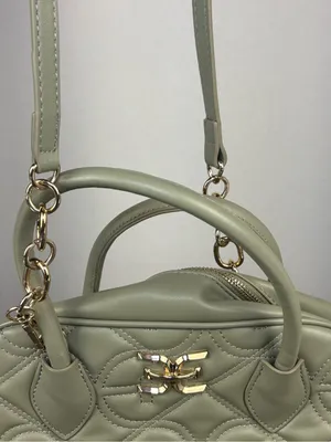 Sam Edelman Purse Bag Sage Green Quilted Faux Leather Satchel thumbnail 9