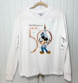 Disney 50th‎ Anniversary Mickey Mouse Long Sleeve Top Size S NEW thumbnail 1