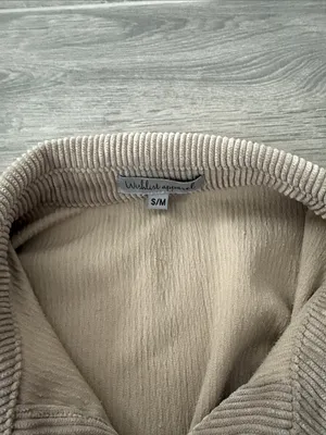 Lane 201 Corduroy Peplum Shacket Jacket in Taupe thumbnail 2