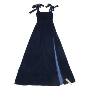 NWT Reformation Westerly in Danube Blue Velvet Maxi Tank Dress 0 $398 thumbnail 3