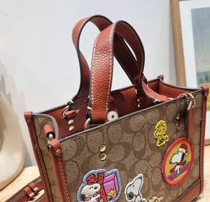 Coach X Peanuts Dempsey Tote 22 In Signature Canvas With Patches CE851 thumbnail 7