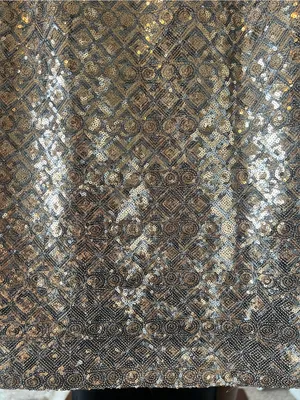 Banana Republic Gold & Silver Sequin Cocktail Party Dress Lined Size 4 Classic thumbnail 4