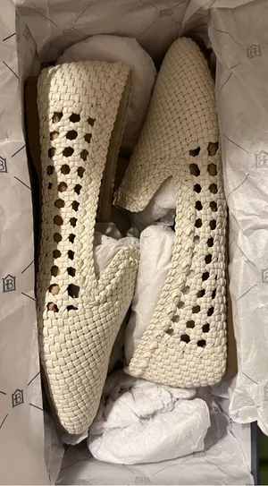 Birdies White Woven Starling Slip-On Women’s Loafers/Flats Size 7 thumbnail 1