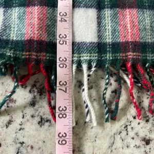 J.Crew Plaid Scarf Womens OS Red Green Holiday Academic Wool Blend Made in Italy thumbnail 6