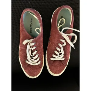 Seavees Shoes Sneaker Womens Sz 8.5 Monterey Varsity Red‎ Suede Perforated thumbnail 7