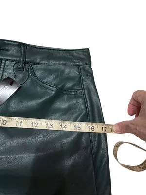 Express dark green faux leather/High Rise pants Sz 6 NWT thumbnail 5