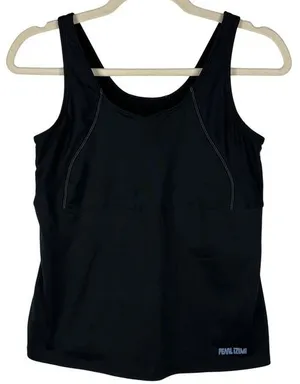 Pearl Izumi Cycling Tank Top Large Black‎ Mesh Shelf Bra Rear Pocket Athletic thumbnail 1