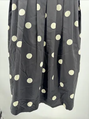 Forever 21 Black polka dot babydoll Mini Dress M bow Y2K party hoco pleated thumbnail 7