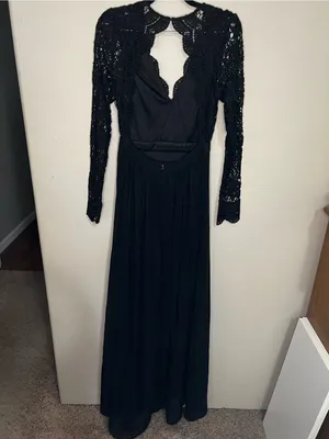 Lulus Awaken My Love Black‎ Lace Open Back Cutout Formal Gown Maxi Dress thumbnail 6