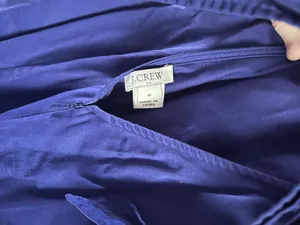 J.CREW Blue Sleeveless Ruffle Bow Short A-Line Dress Round Neck Size M thumbnail 5