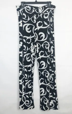 Flirt Pink Women's High Rise Floral Pants Juniors XL thumbnail 1