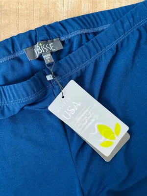 NWT Lbisse navy blue flare leg pant size large thumbnail 2