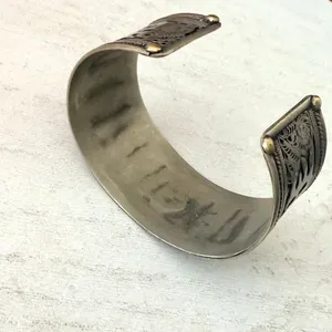 Vintage Tibetan Buddhist Om Mani Padme Hum Mantra Cuff Bracelet thumbnail 4
