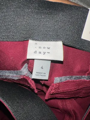 a new day Women's Burgundy Straight-Leg Pants thumbnail 3