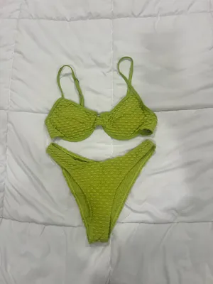 Green Textured Bikini Set Size Small thumbnail 2