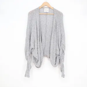 Sadie & Sage Grey Marled Open Front Cocoon Cardigan Ruched Sleeve XL thumbnail 2