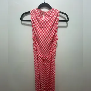 WAYF Midi Lined dress red and white gingham pattern contemporary Size small thumbnail 4
