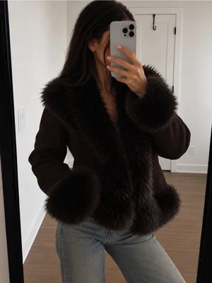 Princess Polly Josefina Faux Fur Detail Jacket in Chocolate thumbnail 2