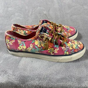 Sperry Shoes Sneakers Womens 7M Seacoast Top‎ Sider Pink Floral Spring Summer thumbnail 2