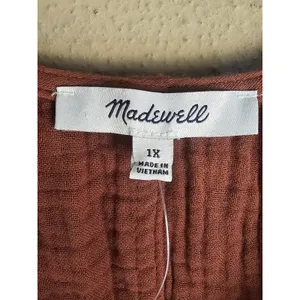 NWT‎ Madewell Womens Burnished Mahogany Lightspun Maira Wrap Top Shirt Blouse 1X thumbnail 4