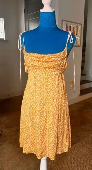 Free People Yellow Mini Dress M thumbnail 8