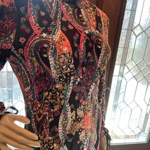 Free People multicolor All Doll Up paisley Mini Dress size Medium thumbnail 7