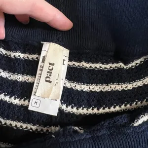 Pact Organic‎ Cotton Linen Knit Striped Wide Leg Lounge Pants Navy White Medium thumbnail 3